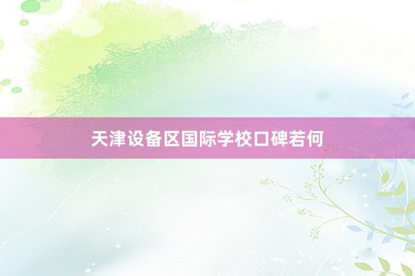 天津设备区国际学校口碑若何